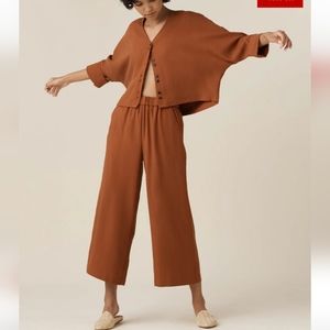 VETTA Wide Leg Crop Pant XS TERRACOTTA
